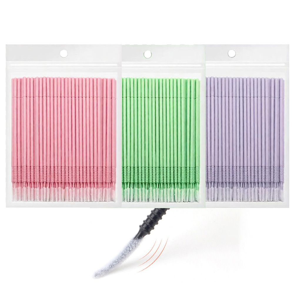 Eyelash Extension Adhesive - 500 stuks Wimperverlenging Reinigingswattenstaafjes Lange/Korte Punt