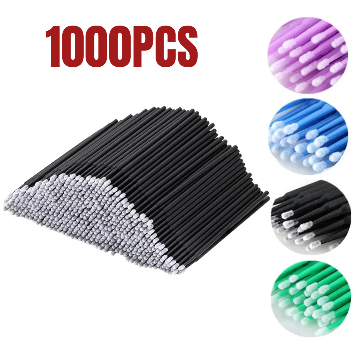 Eyelash Extension Removal - 1000/500PCS Wimperreinigingsborstel Zeer Kleurrijke Schoonheid Make-up