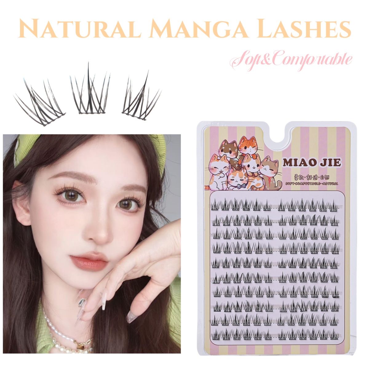 Eyelash Extension In Chinese - MIAOJIE Zonnebloem Valse Wimpers Zwart Natuurlijke