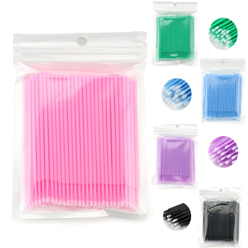 Eyelash Extension Removal - Wegwerp Wimperborstels Wattenstaafje 50/100Pcs Micro-Borstels Wimpers