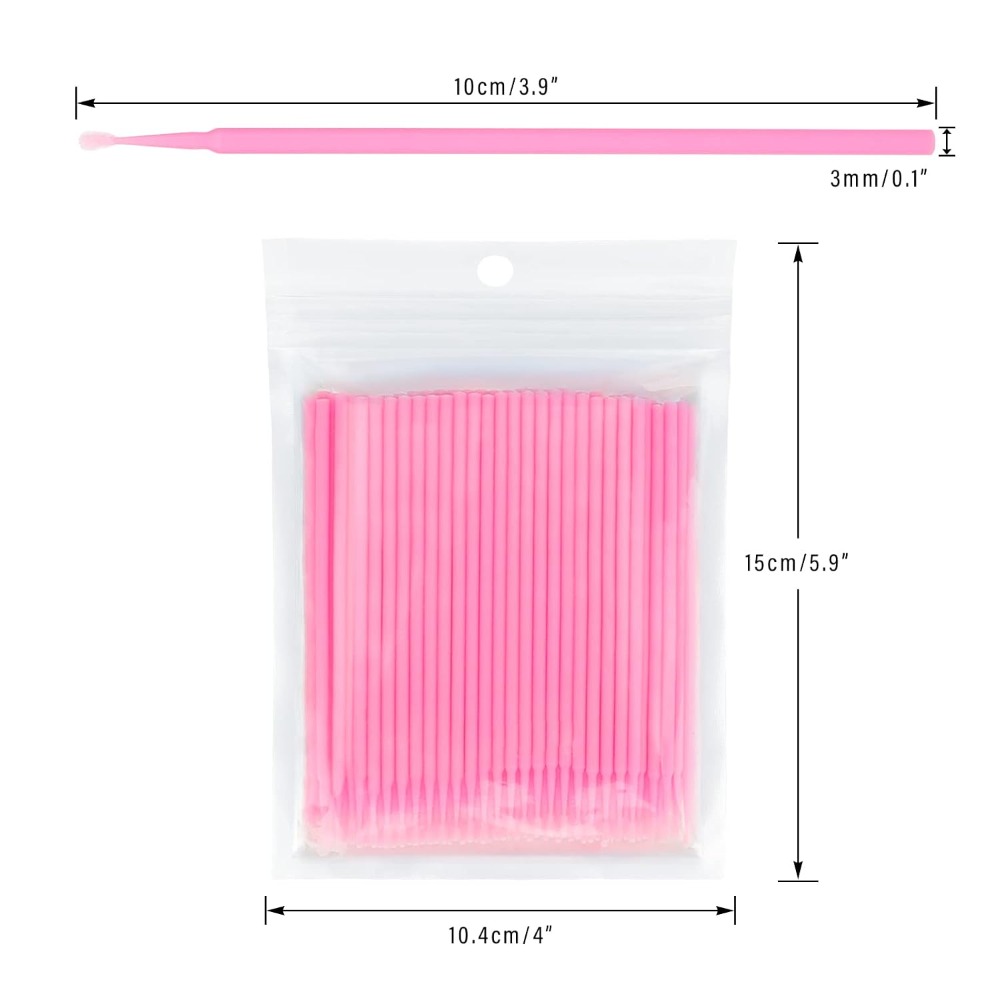 Eyelash Extension Removal - 500 stuks wegwerp micro-wattenstaafjes, buigbare applicatorborstels