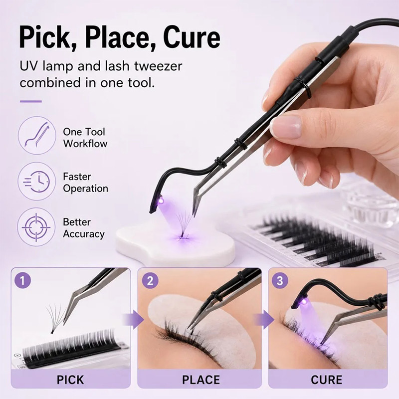 Mini UV-wimperlamp met pincet, - Eyelash Extension Uv recensie en prijs